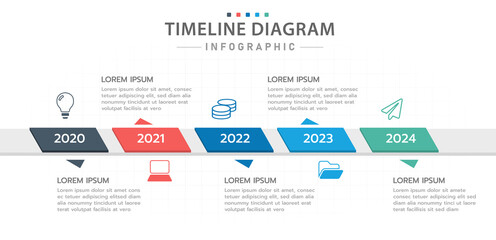  Infographic template for business. 5 steps Modern Timeline diagram with roadmap, presentation vector infographic.