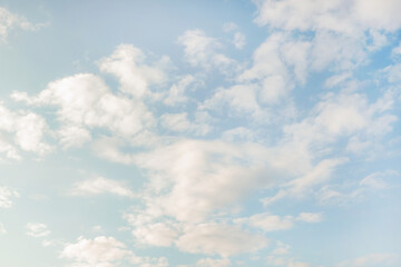 Wall Mural - beautiful cirrus clouds on blue sky on a sunny day background texture. wallpaper skybox