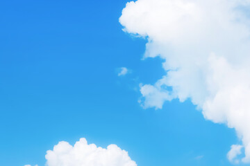 Wall Mural - beautiful cirrus clouds on blue sky on a sunny day background texture. wallpaper skybox