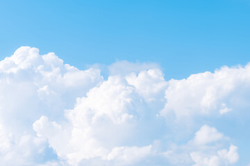 Wall Mural - beautiful cirrus clouds on blue sky on a sunny day background texture. wallpaper skybox