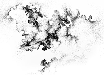 Abstract graphic ink night sky space Nebula background. Starry cloud fog mystery wallpaper. Black white cosmos nebulae dust illustration