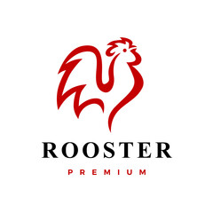 Poster - rooster logo vector icon illustration