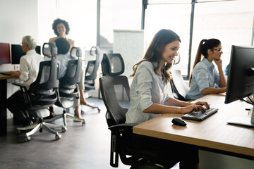 Programmer working in a software developing company