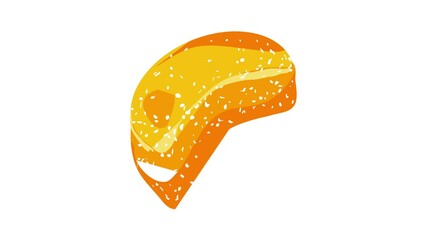 Wall Mural - Orange jelly icon animation best object on white background