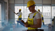 © nimito - Senior foreman checking and inspecting with clipboard at construction site