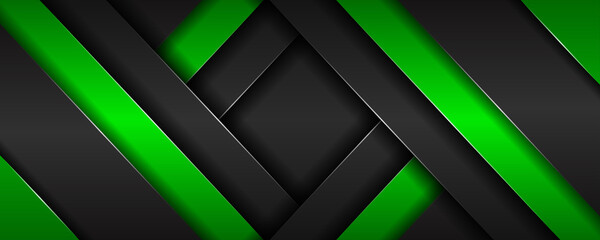 modern material dark gray black and glowing light tech neon green metallic technology background. frame design metal shape texture tech innovation layout concept for use modern banner, cover, business