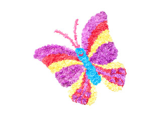 Wall Mural - Artificial colorful butterfly made from fabric