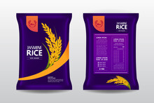 Premium Rice Product Package Mockup Vector Illustration