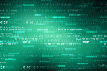 2d illustration abstract digital binary data on computer screen
