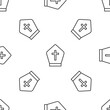 © vector_v - Grey line Pope hat icon isolated seamless pattern on white background. Christian hat sign. Vector.