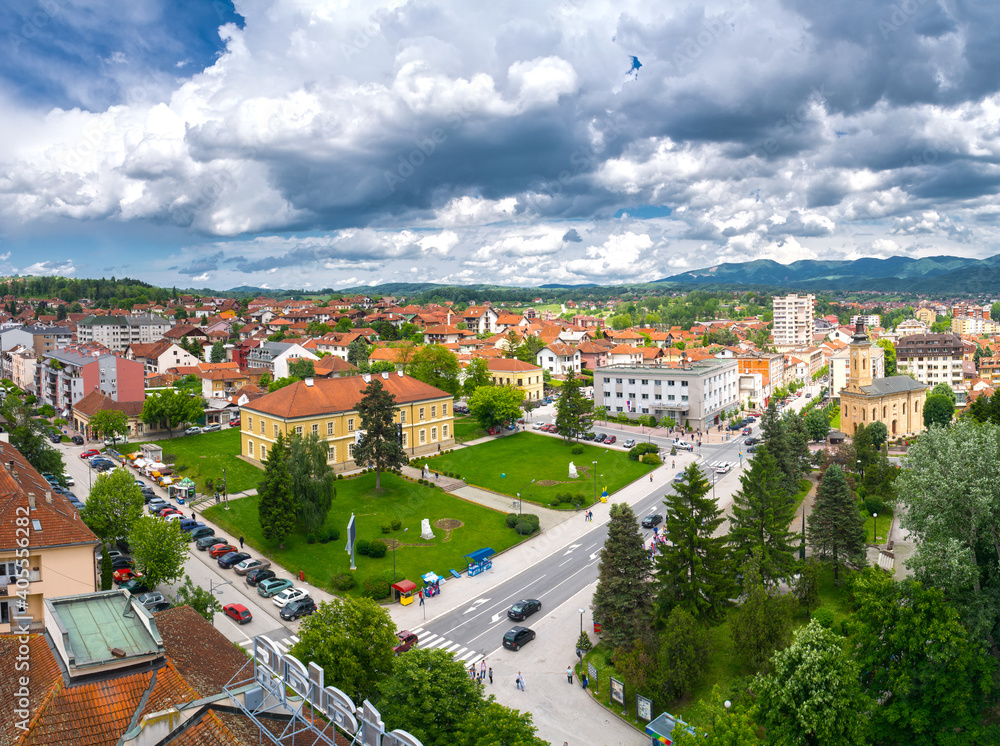 High Angle View Of Townscape Against Sky - obrazy, fototapety, plakaty 