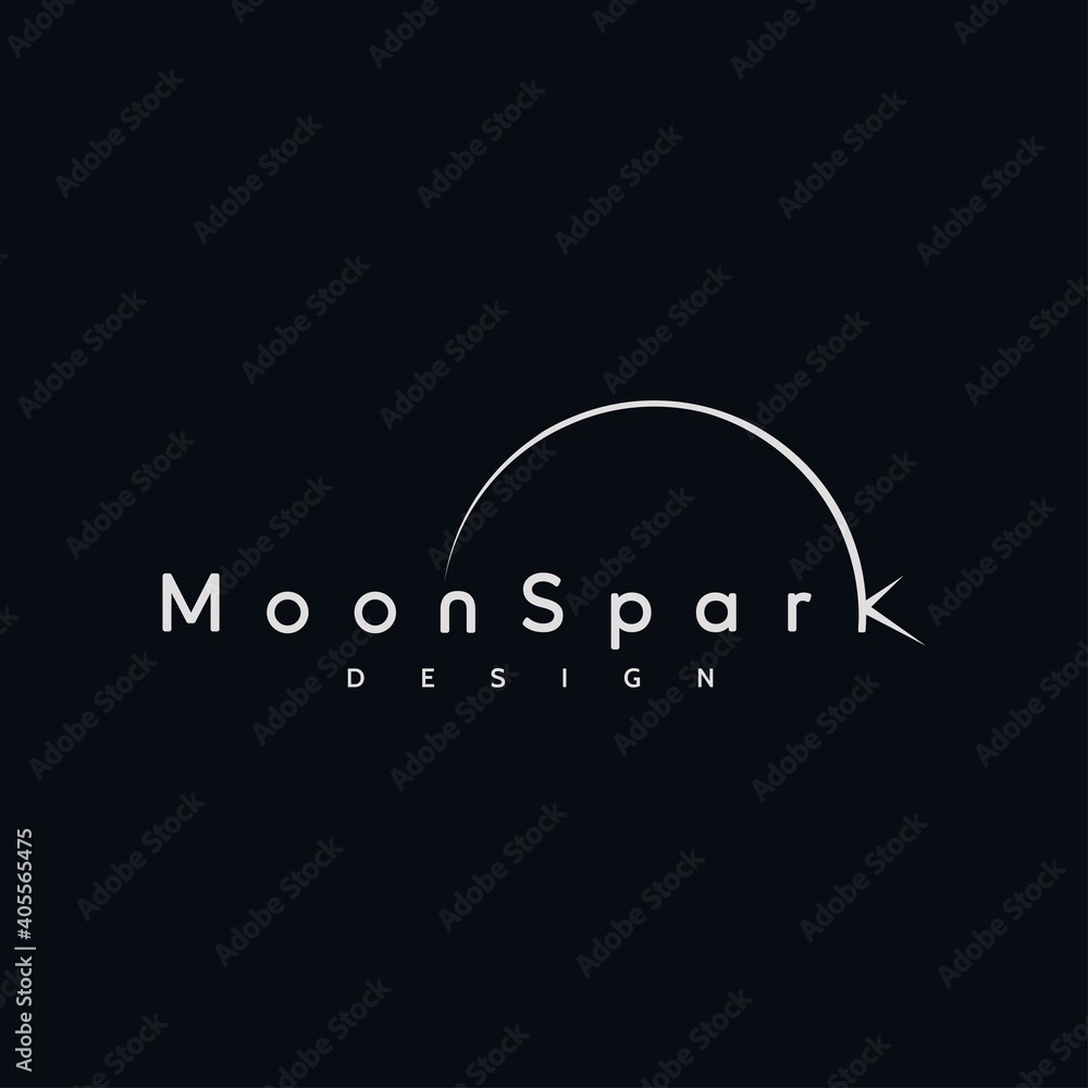 Spark Moon Rocks Logo Modern and luxurious moon spark logo Stock Vector | Adobe Stock