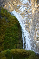 Sticker - bunter Wasserfall Dreimühlen bei Nohn in der Eifel während des Winters