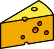 A wedge of swiss cheese.