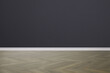 © New Africa - Wooden floor and empty dark wall indoors