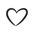 © Elena - Contour drawing of a heart on a white background. A design element for your creativity.