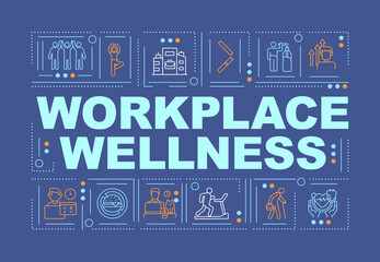Wall Mural - workplace wellness word concepts banner. support healthy life of your company employees. infographic