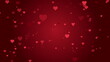 © Mike Gessen - 4K Valentine's day card. Abstract red hearts background. Shiny red hearts flying