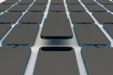 Mobile phones background, Realistic iPhone 15 production 3D Render