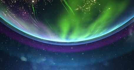Wall Mural - Polar Lights planet Earth from space. 4K rotating animation. Clip contains space, planet, galaxy, stars, cosmos, sea, earth, globe. 3D Render animation. Images from NASA