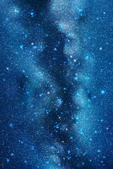 Sticker - night starry sky. milky way, stars and nebula. space blue background