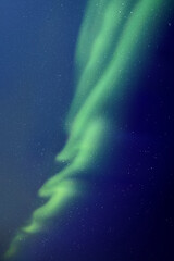 Sticker - night starry sky and northern lights. green aurora borealis
