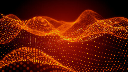 Medical Innovation concept. Scientific information represented as a High Tech Futuristic Particle Network. Abstract background. 3D render