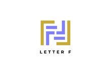 Letter Ff Logo. Abstract Logotype. Ambigram Vector.