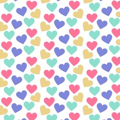 Poster - colorful hearts patterned background