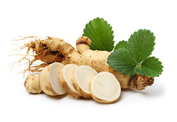 Sticker - Ginseng roots on a white background