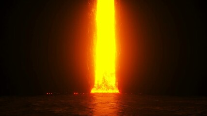 Fototapete - Hell gates. Road to hell fire. Devil portal. Sinner. Religious concept. Realistic 4k animation.