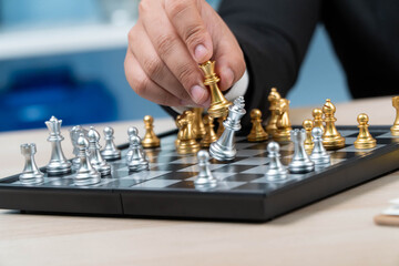 Businessmen against chess and business battles