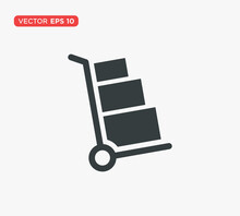 Hand Box Cart Icon Vector Illustration Design Editable Resizable EPS 10