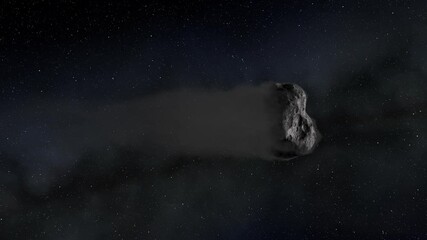 asteroids, collisions of meteorites in space, comets in space, fiery comets