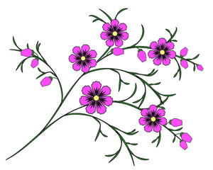 Wall Mural - Pink flowers on the stem