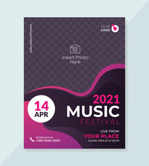 Wall Mural - Music event flyer template