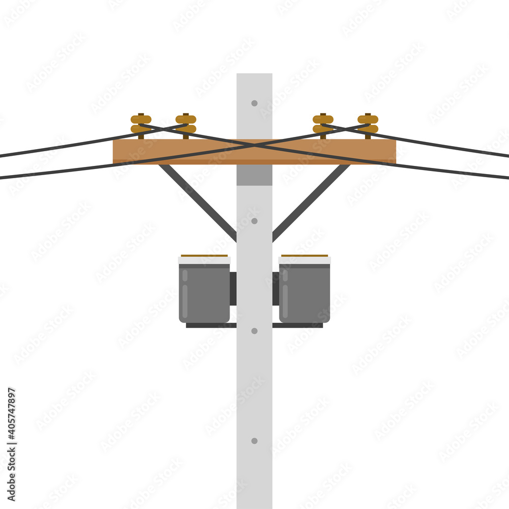 Electric pole vector. electric pole on white background. free space for ...
