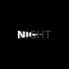 Canvas Print - Night word creative logo design.