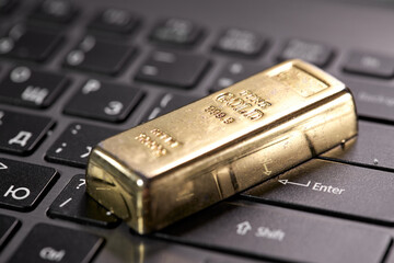 golden bar on the keyboard