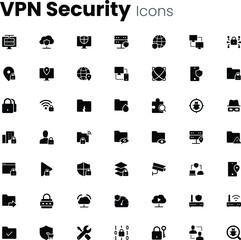 Wall Mural - Virtual private network VPN security icon set