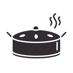 Sticker - chef, cooking pan food hot utensil silhouette style icon