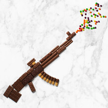 Submachine Gun From Chocolate Candy