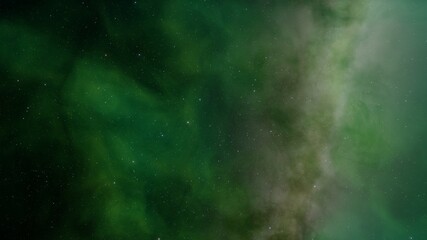nebula gas cloud in deep outer space, science fiction illustrarion, colorful space background with stars 3d render
