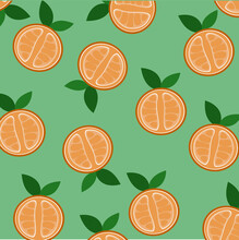Seamless Background With Orange  Tangerines
