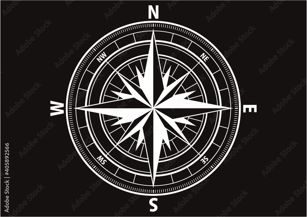 方位磁石のイメージ素材 Wall Mural Wallpaper Murals 四郎丸