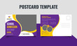© Graphic Stock - School admission postcard template design, education promotional postcard design
