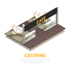 Wall Mural - Catering Cafe Isometric View