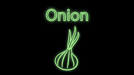 Onion, food, spice neon icon. Simple thin line, outline vector of thanksgiving day icons for ui and ux, website or mobile application