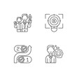 © bsd studio - Company values linear icons set. Financial goal. Consistency in project planning. Positive attitude. Customizable thin line contour symbols. Isolated vector outline illustrations. Editable stroke