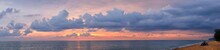 Panoramic View Of Sea Against Sky During Sunset